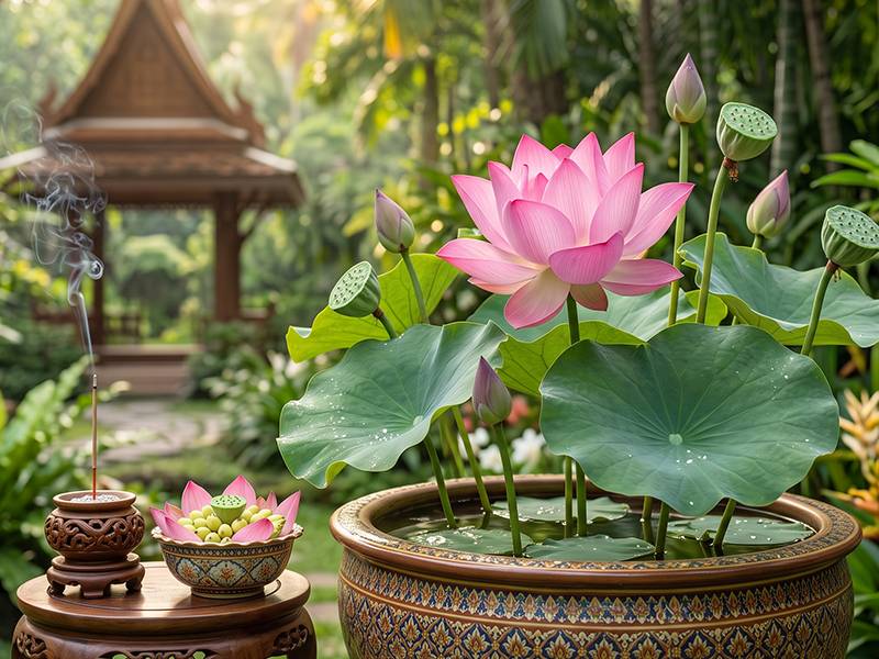 Kitama Lotus Massage Oil with Thai lotus scent