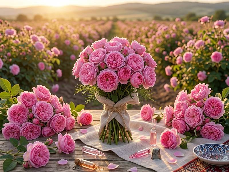 Aceite de masaje Kitama Rosa con aroma clásico a rosa