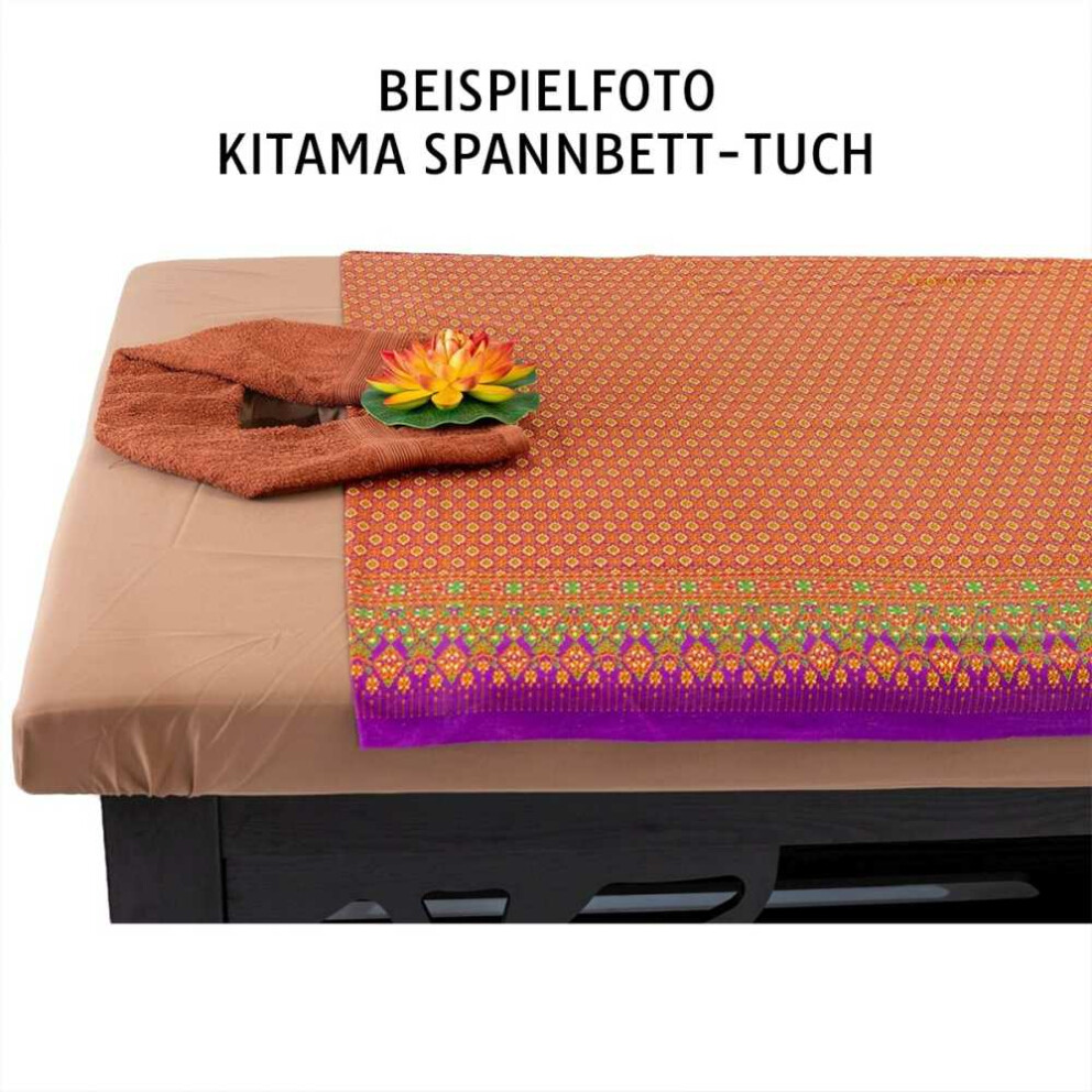 Lenzuolo Con Angoli Per Lettino Da Massaggio Lavabile Con Foro Viso, Viola, 70x190 Cm, In Poliestere Elastico - 4