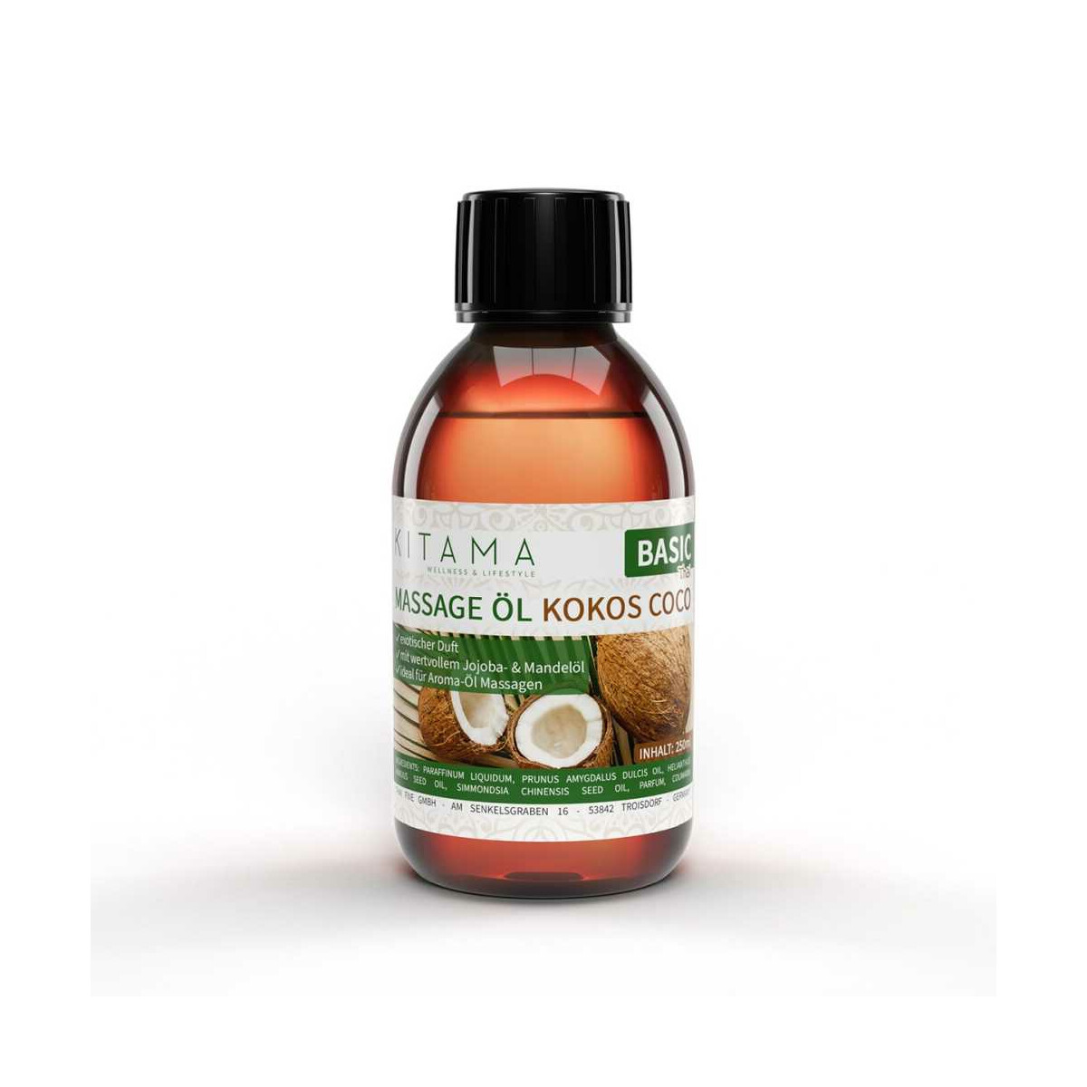 Huile de massage arôme Coco 250ml box