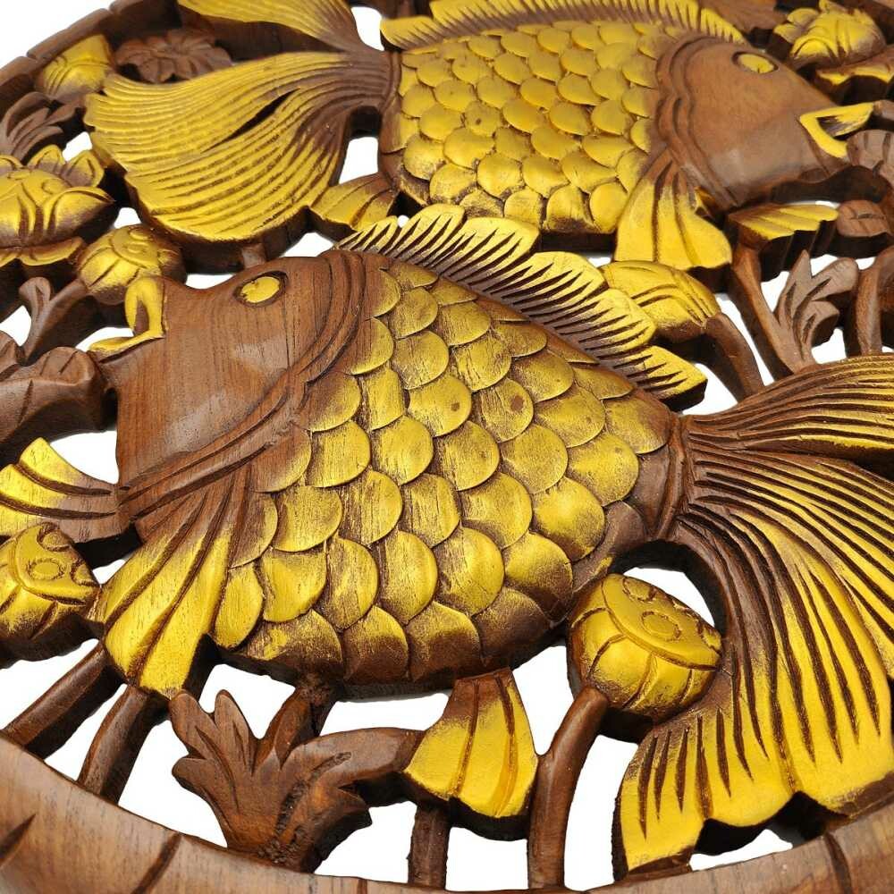 Fisch-Schale Aus Mango-Holz Emailliert – ø 30 Cm, Höhe 7,5 Cm, Maritimes Deko-Stück