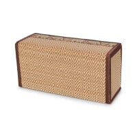 Cosmetic Tissue Box box made of raffia with elephant pattern Brown / Gold