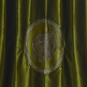 Vorhang aus Thai-Seide mit Elefantenmuster & Ösen 240x200cm