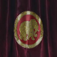 Vorhang aus Thai-Seide mit Elefantenmuster & Ösen