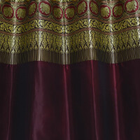 Vorhang aus Thai-Seide mit Elefantenmuster & Ösen 240x200cm Rot