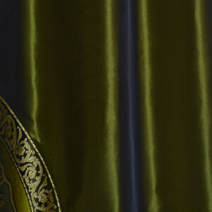 Thai Silk Curtain with Elephant Pattern & Eyelets 250x200cm Green