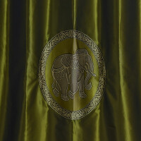 Elephant Pattern Curtain Thai - Room Divider 250x200cm Green