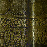 Elephant Pattern Curtain Thai - Room Divider 250x200cm Green