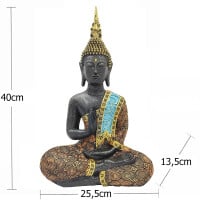 Buddha Statue Deko Figur Amithaba sitzend 40 cm hoch