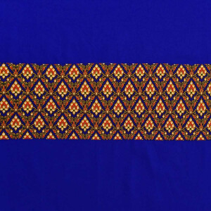 Fitted Bed Sheet Thai Sarong Blue with Face Hole