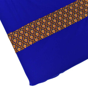 Fitted Bed Sheet Thai Sarong Blue with Face Hole