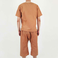 Conjunto de ropa de cliente para trad. Pantalones + camisa para, beige-marrón
