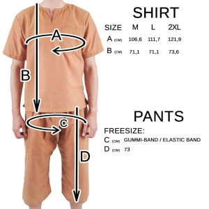 Conjunto de ropa de cliente para trad. Pantalones + camisa para, beige-marrón Talla: M