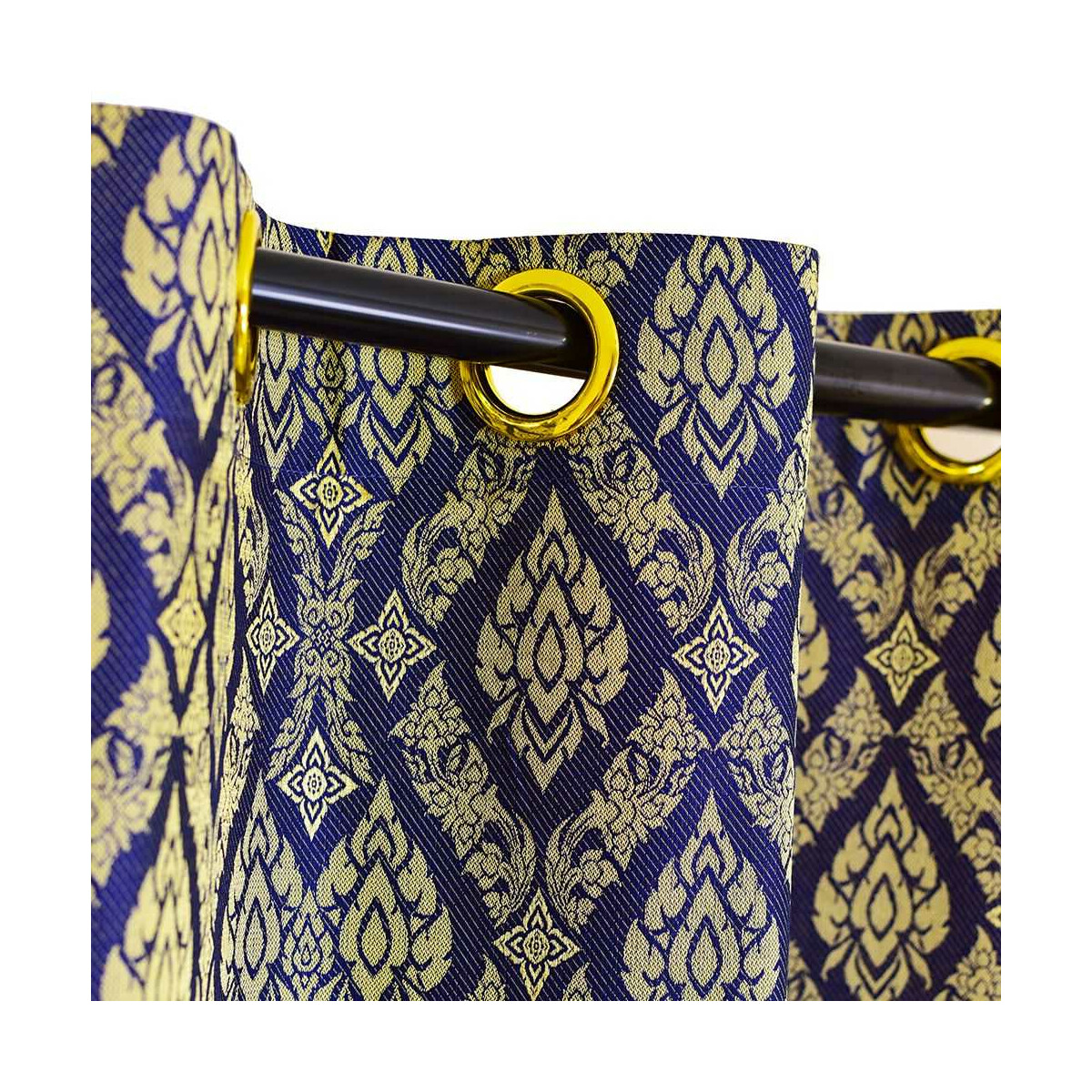 Vorhang Thai Muster Blau 240x200 cm - Raumtrenner