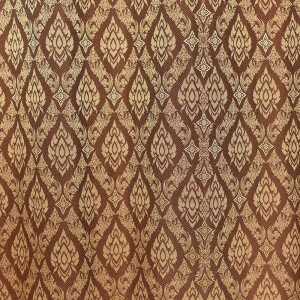 Brun gardin Thai mönster 240x200 cm – Rumsdelare