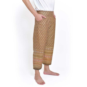 Pantalón con coloridos motivos de pareo tailandés para masaje tailandés