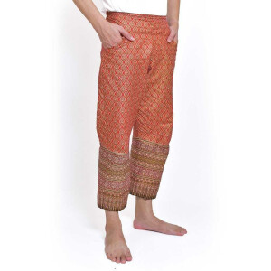 Pantalón con coloridos motivos de pareo tailandés para masaje tailandés