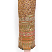 Pantalon avec des motifs colorés sarong thaï pour le massage thaïlandais Coleur: Marron