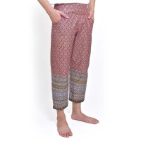 Pants with colourful Thai Sarong patterns for Thai Massage Colour: Pink