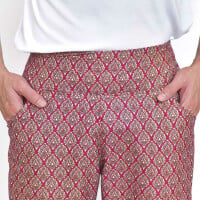 Pantalon avec des motifs colorés sarong thaï pour le massage thaïlandais Coleur: Rose