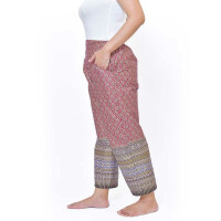 Hose mit bunten Thai Sarong Mustern für Thaimassage Farbe: Pink