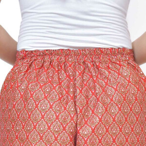 Pantalon avec des motifs colorés sarong thaï pour le massage thaïlandais Coleur: Rouge