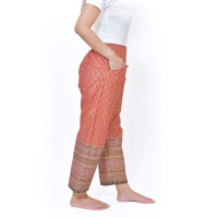 Hose mit bunten Thai Sarong Mustern für Thaimassage Farbe: Rot