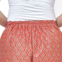 Pants with colourful Thai Sarong patterns for Thai Massage Colour: Red