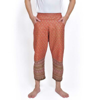 Pants with colourful Thai Sarong patterns for Thai Massage Colour: Red