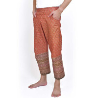 Pants with colourful Thai Sarong patterns for Thai Massage Colour: Red