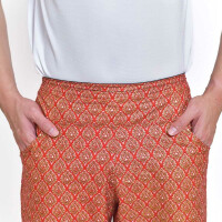 Pantalon avec des motifs colorés sarong thaï pour le massage thaïlandais Coleur: Rouge