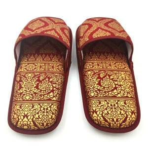 Pantofole per clienti di massaggi thailandesi - taglia unica Colore: rosso scuro