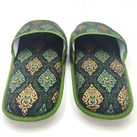 Chaussons Lattes pour clients de massage thaï - taille unique Couleur : Vert