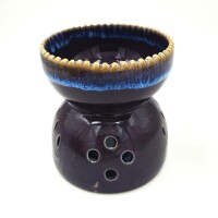 Lampe Parfumée En Céramique Pour Huiles Essentielles - Avec Bol Amovible Et Bougie Chauffe-plat - 12,5x12,5x12,5 Cm - Décoration Salon, Chambre, Yoga