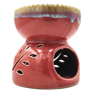Lampe für Duftöl, Massageöl Wärmer aus Keramik für Teelicht Pink