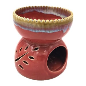 Lámpara para aceite perfumado, calentador de aceite de masaje de cerámica para la luz del té Rosa
