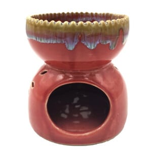 Lámpara para aceite perfumado, calentador de aceite de masaje de cerámica para la luz del té Rosa