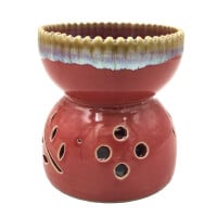Lampe für Duftöl, Massageöl Wärmer aus Keramik für Teelicht Pink