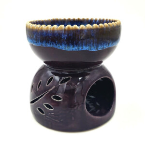 Lamp for fragrance oil, massage oil warmer made of ceramic for tea light Purple