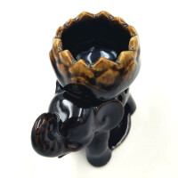 Lampe à huile parfumée en céramique pour bougie à chauffe-plat Éléphant Lotus