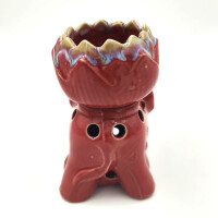 Lampe für Duftöl aus Keramik für Teelicht Elefant-Lotus Pink