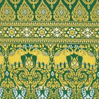 Sarong en tissu thaïlandais - Siam Éléphants Premium