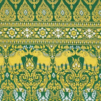 Sarong en tissu thaïlandais - Siam Éléphants Premium Rouge
