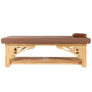 Lettino massaggio in legno con piano inferiore porta oggetti, Orient Wood  Bed