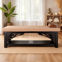 Stacjonarne Łóżko do Masażu Tajskiego z Drewna Dębowego, Długość 200 cm (Szerokość: 80 / 100 / 120 cm)