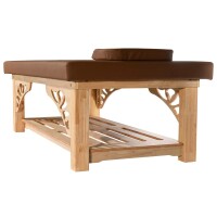 Stacjonarne Łóżko do Masażu Tajskiego z Drewna Dębowego, Długość 200 cm (Szerokość: 80 / 100 / 120 cm)