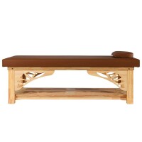 Stacjonarne Łóżko do Masażu Tajskiego z Drewna Dębowego, Długość 200 cm (Szerokość: 80 / 100 / 120 cm)