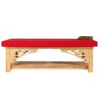 Lettino per Massaggio Thai Fisso in Legno di Quercia, 200 x 120 cm – Chiaro (Vernice Trasparente)