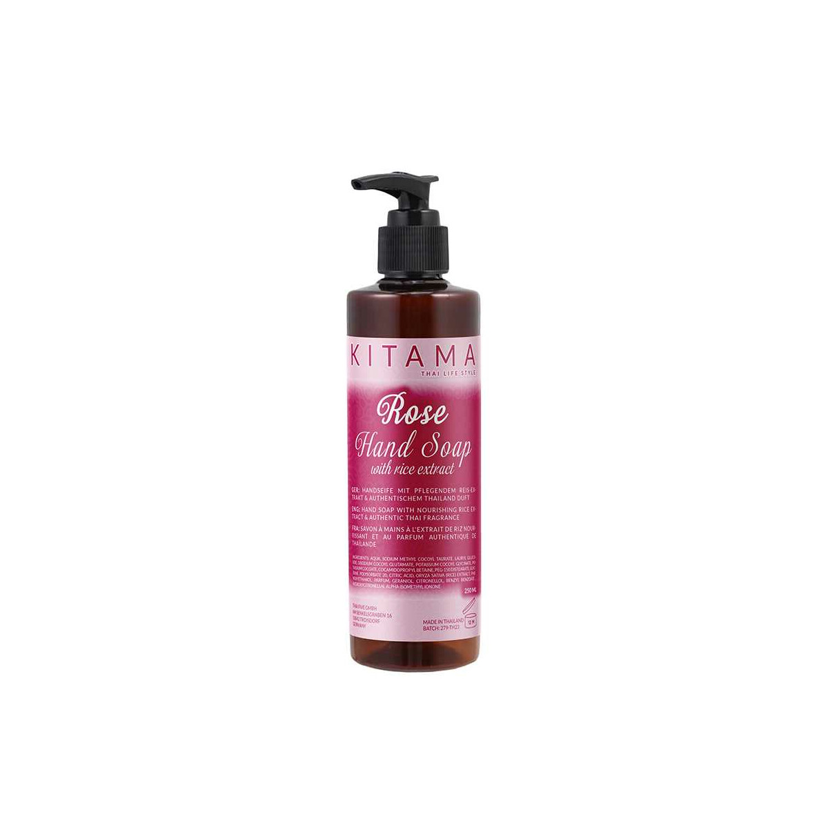 Sapone liquido tailandese al rosa con es box
