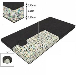 Matelas de Massage Thaï avec Trou Visage et Coussin, Longueur 200 cm (Largeur : 90 / 100 / 120 cm)